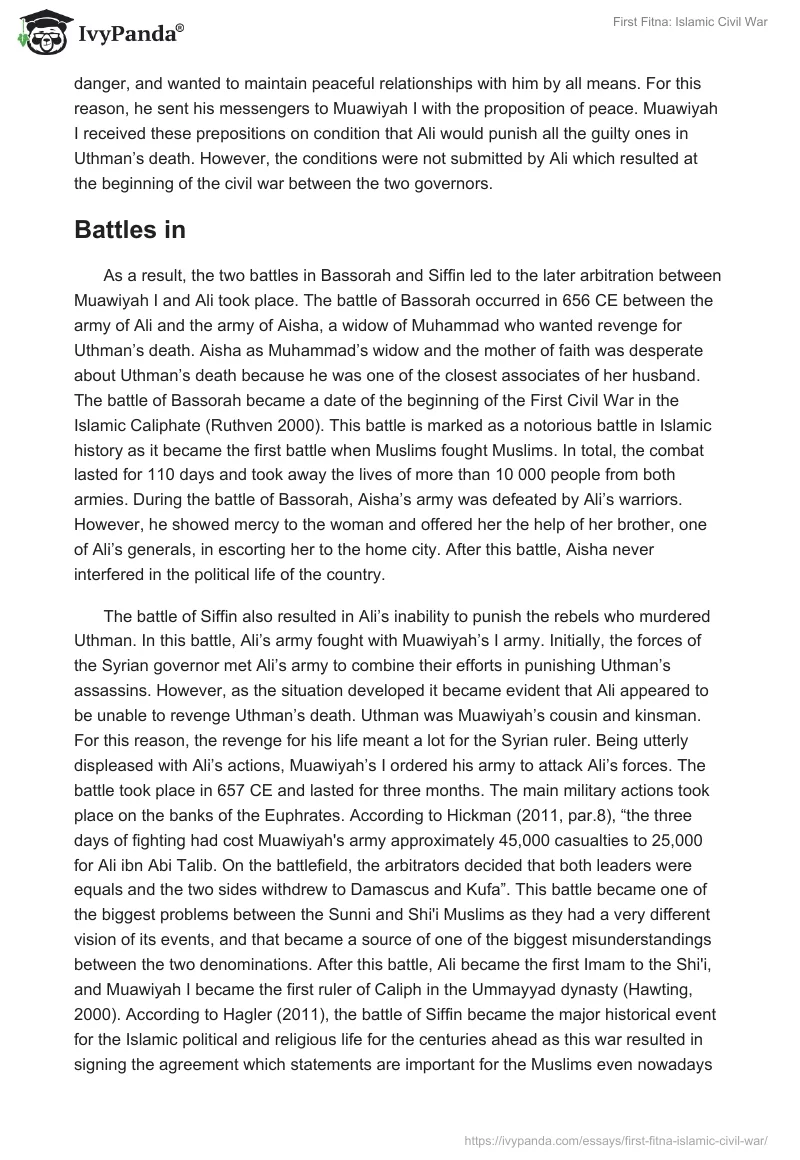 First Fitna: Islamic Civil War. Page 2