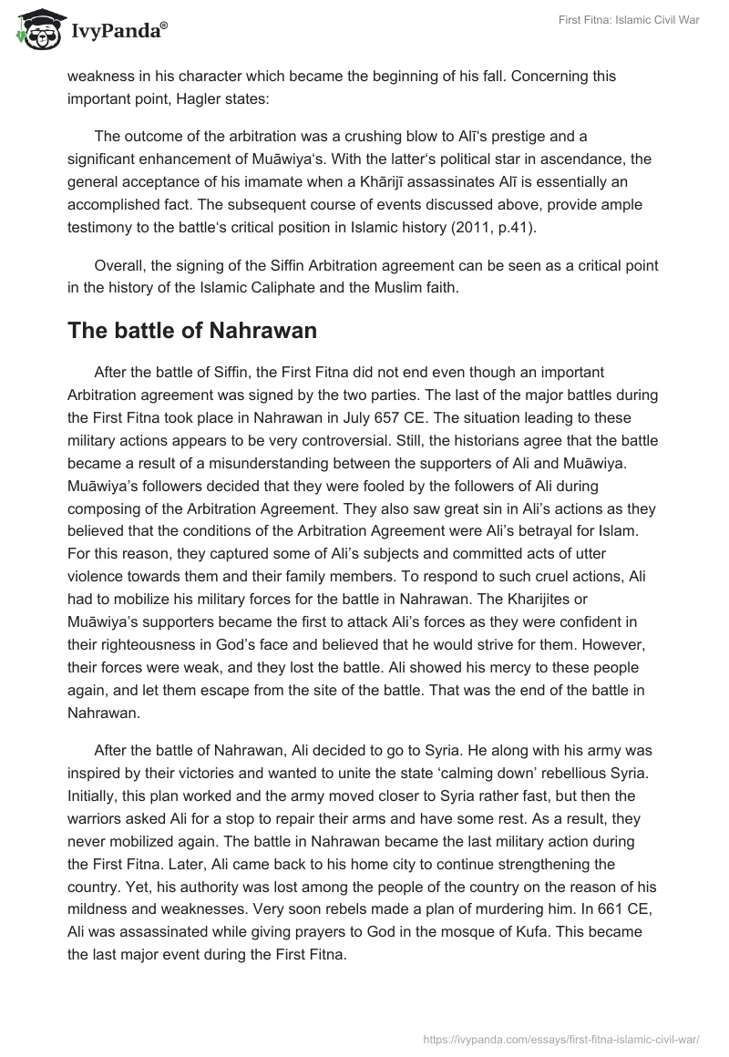 First Fitna: Islamic Civil War. Page 4