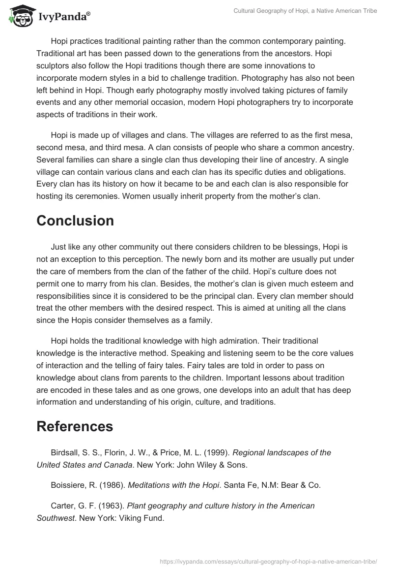 Cultural Geography of Hopi, a Native American Tribe. Page 3