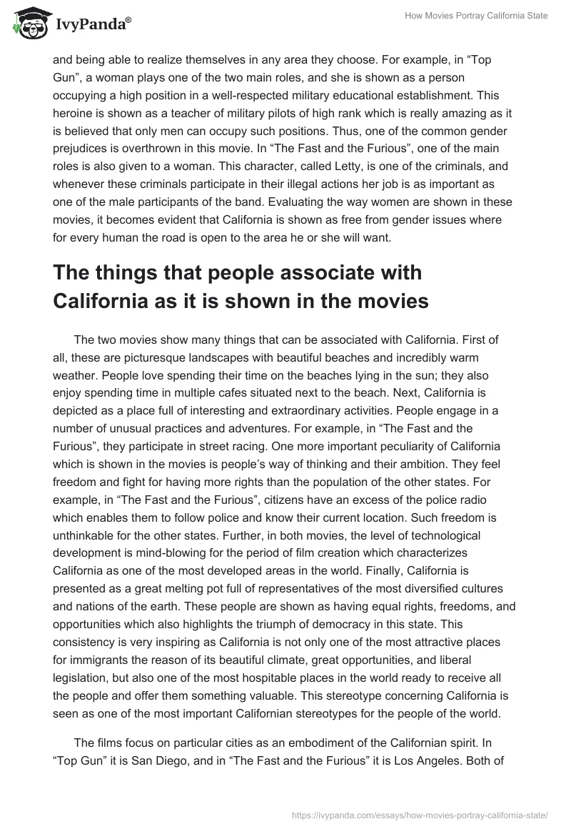 How Movies Portray California State. Page 2