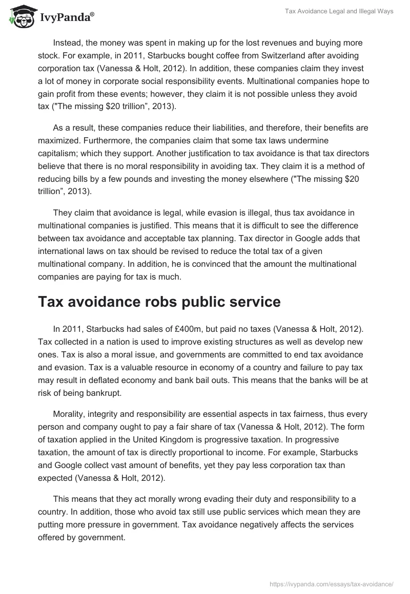 Tax Avoidance Legal and Illegal Ways. Page 2