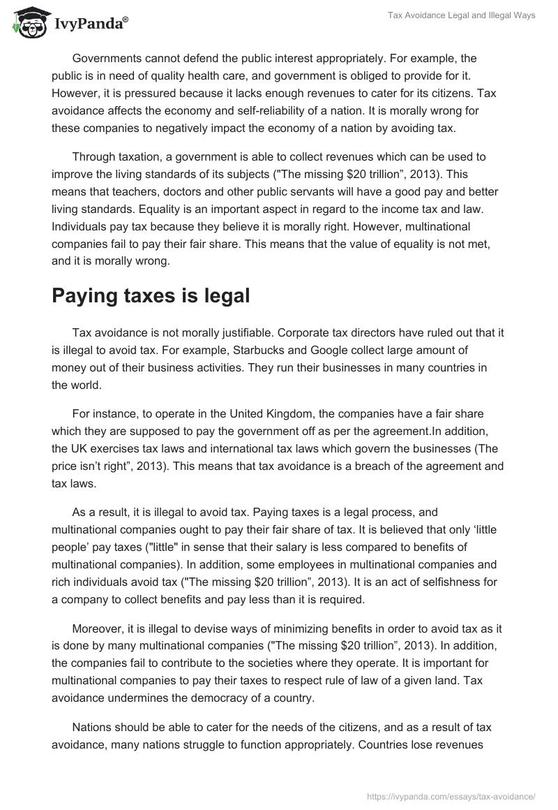 Tax Avoidance Legal and Illegal Ways. Page 3