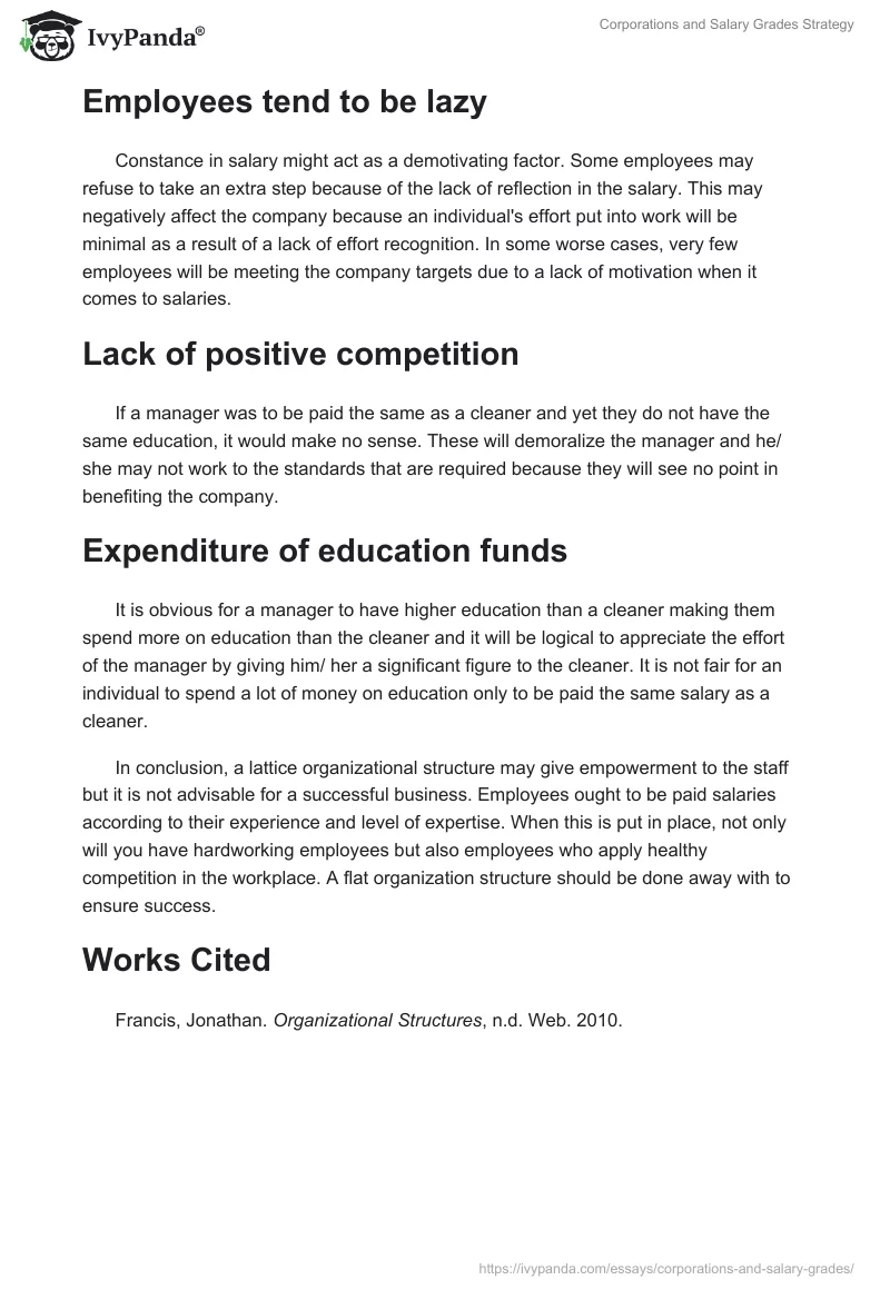 Corporations and Salary Grades Strategy. Page 2