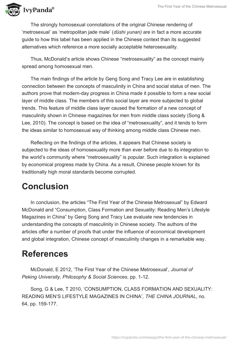 The First Year of the Chinese "Metrosexual". Page 2