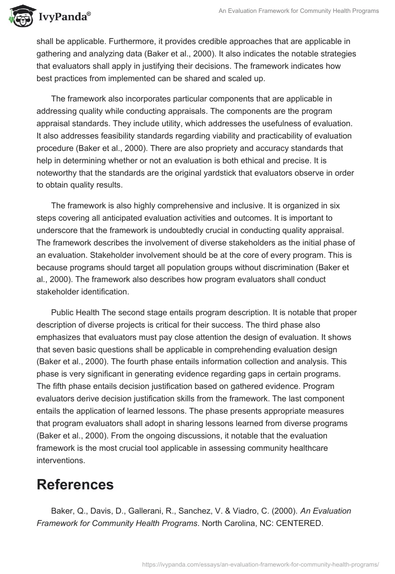 An Evaluation Framework for Community Health Programs. Page 2