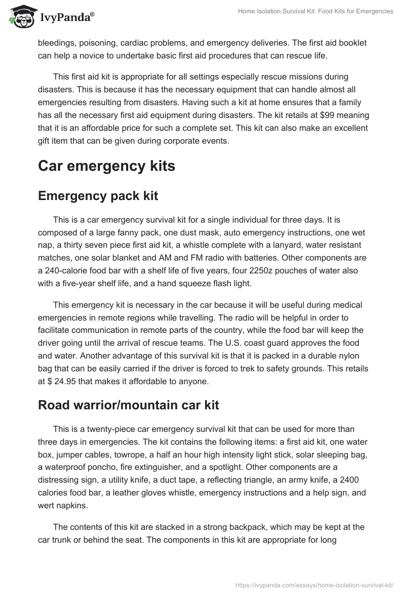 Home Isolation Survival Kit: Food Kits for Emergencies. Page 3