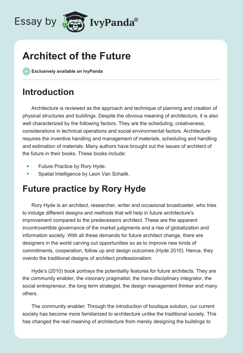 Architect of the Future. Page 1