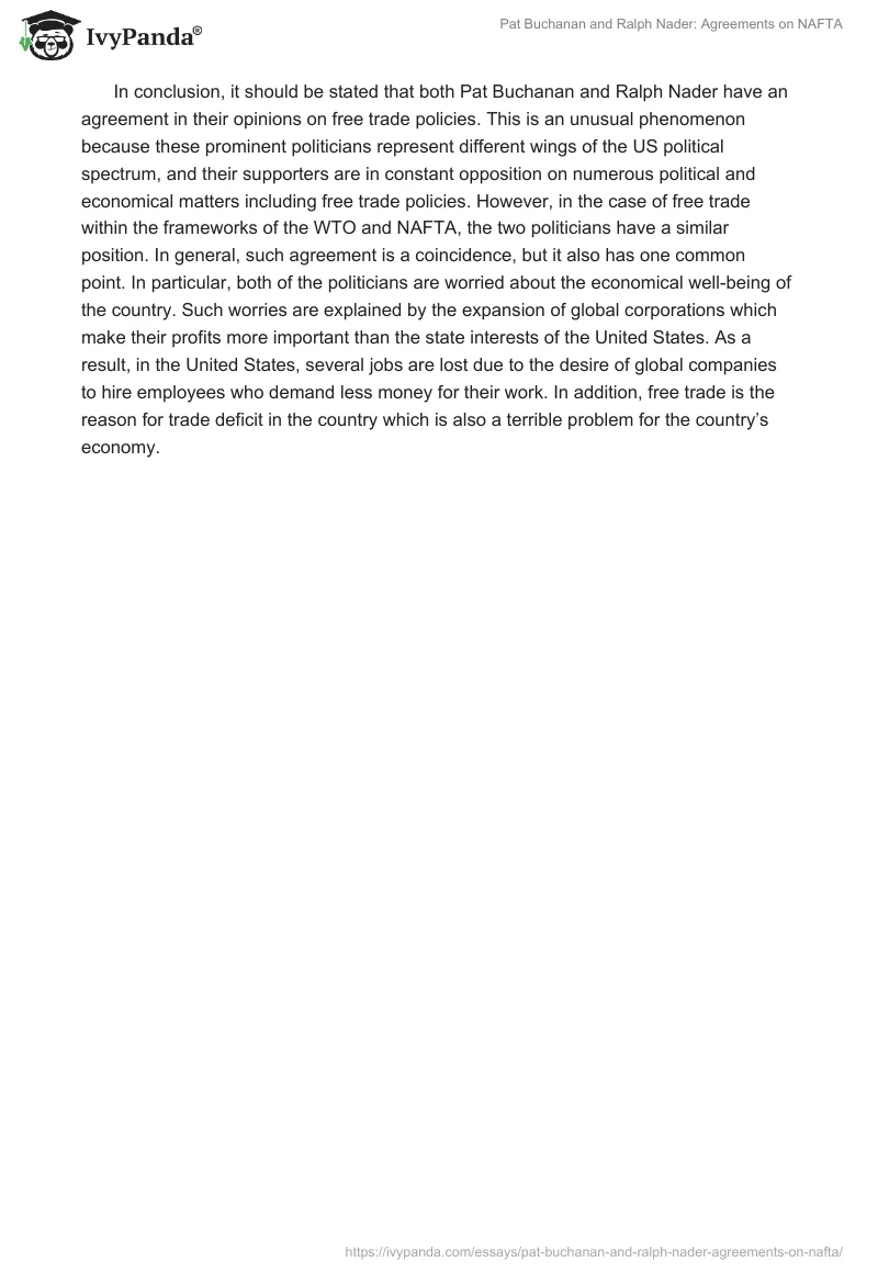 Pat Buchanan and Ralph Nader: Agreements on NAFTA. Page 2