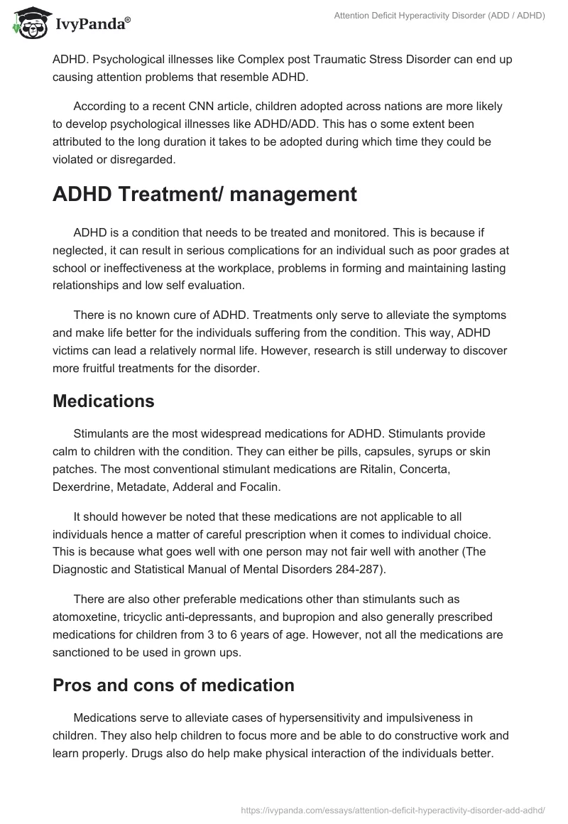 Attention Deficit Hyperactivity Disorder (ADD / ADHD). Page 4