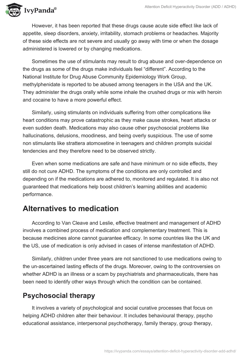 Attention Deficit Hyperactivity Disorder (ADD / ADHD). Page 5