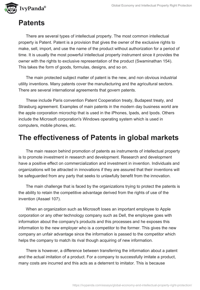 Global Economy and Intellectual Property Right Protection. Page 2