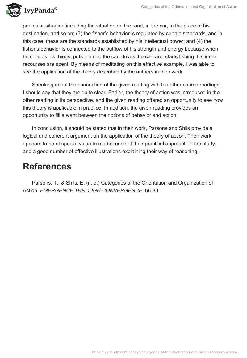 Categories of the Orientation and Organization of Action. Page 2