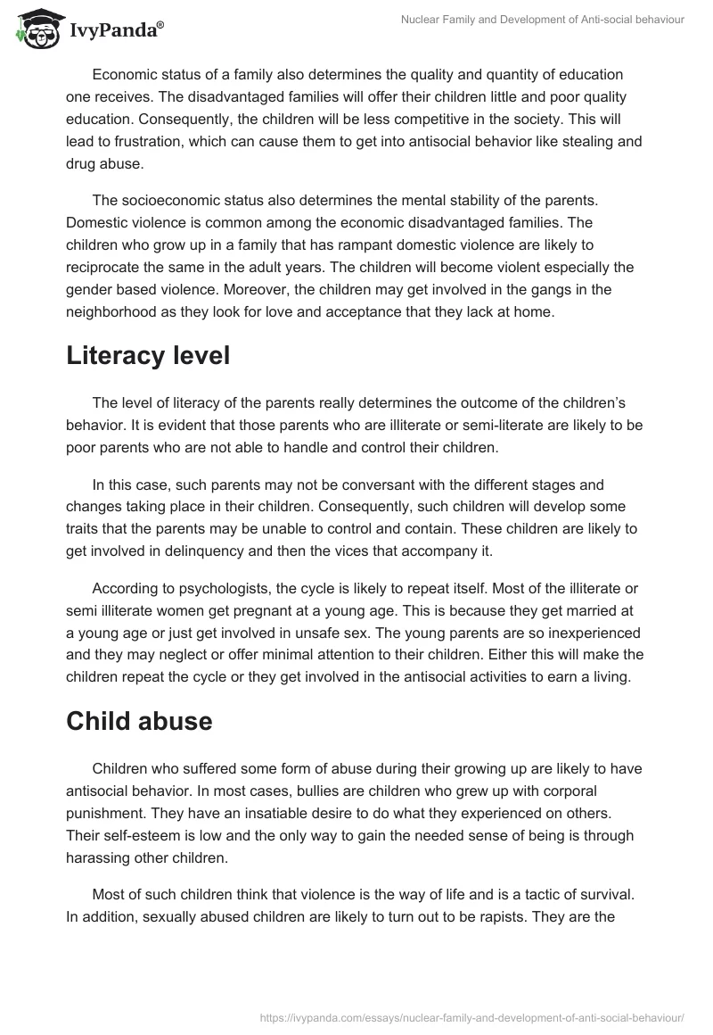 Nuclear Family and Development of Anti-social behaviour. Page 3