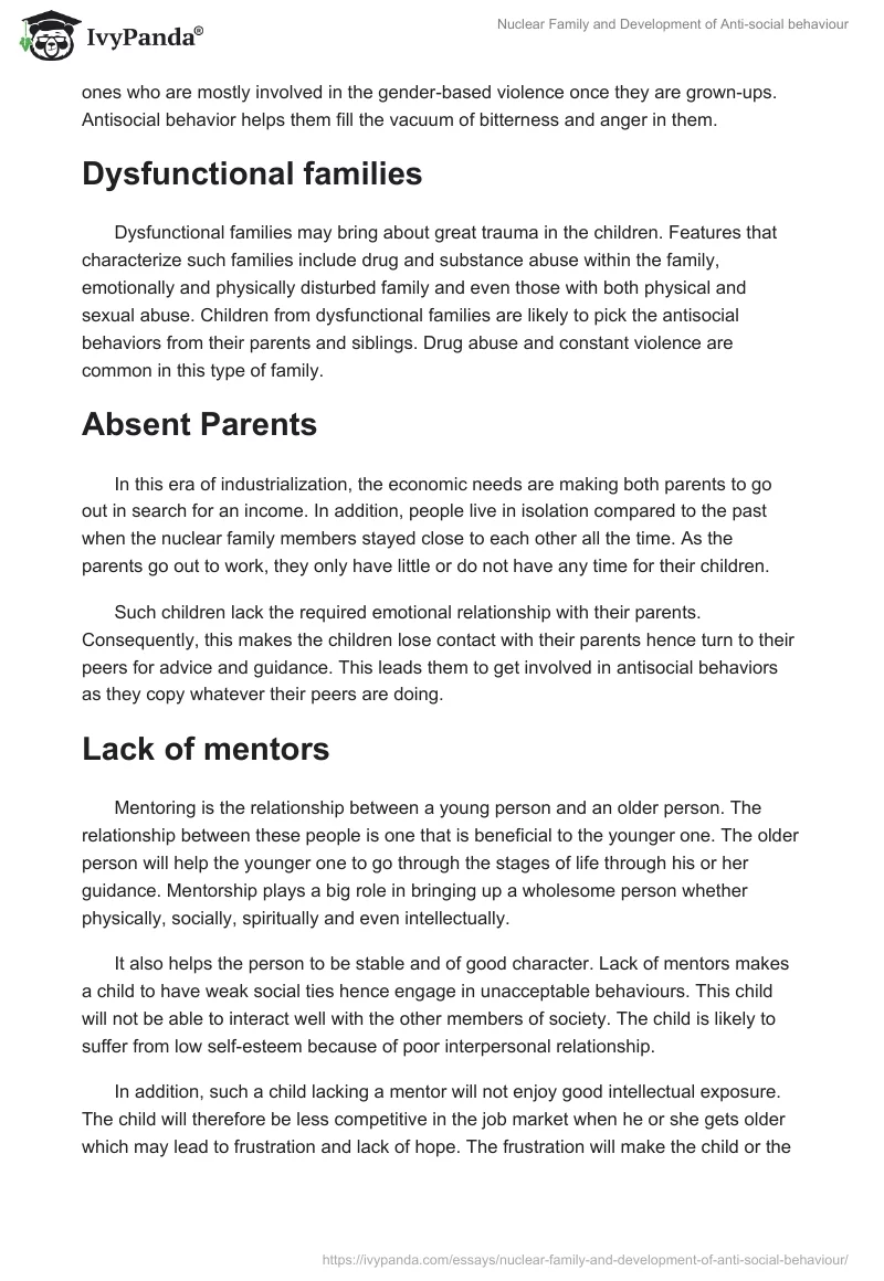 Nuclear Family and Development of Anti-social behaviour. Page 4