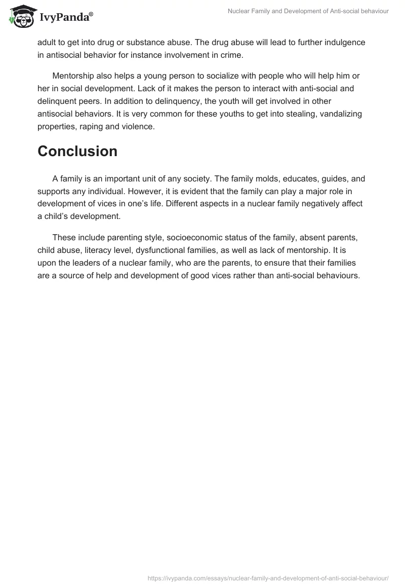 Nuclear Family and Development of Anti-social behaviour. Page 5