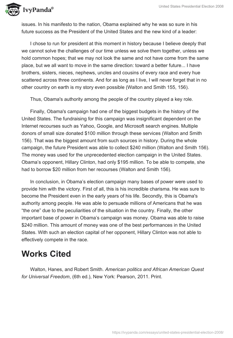 United States Presidential Election 2008. Page 2