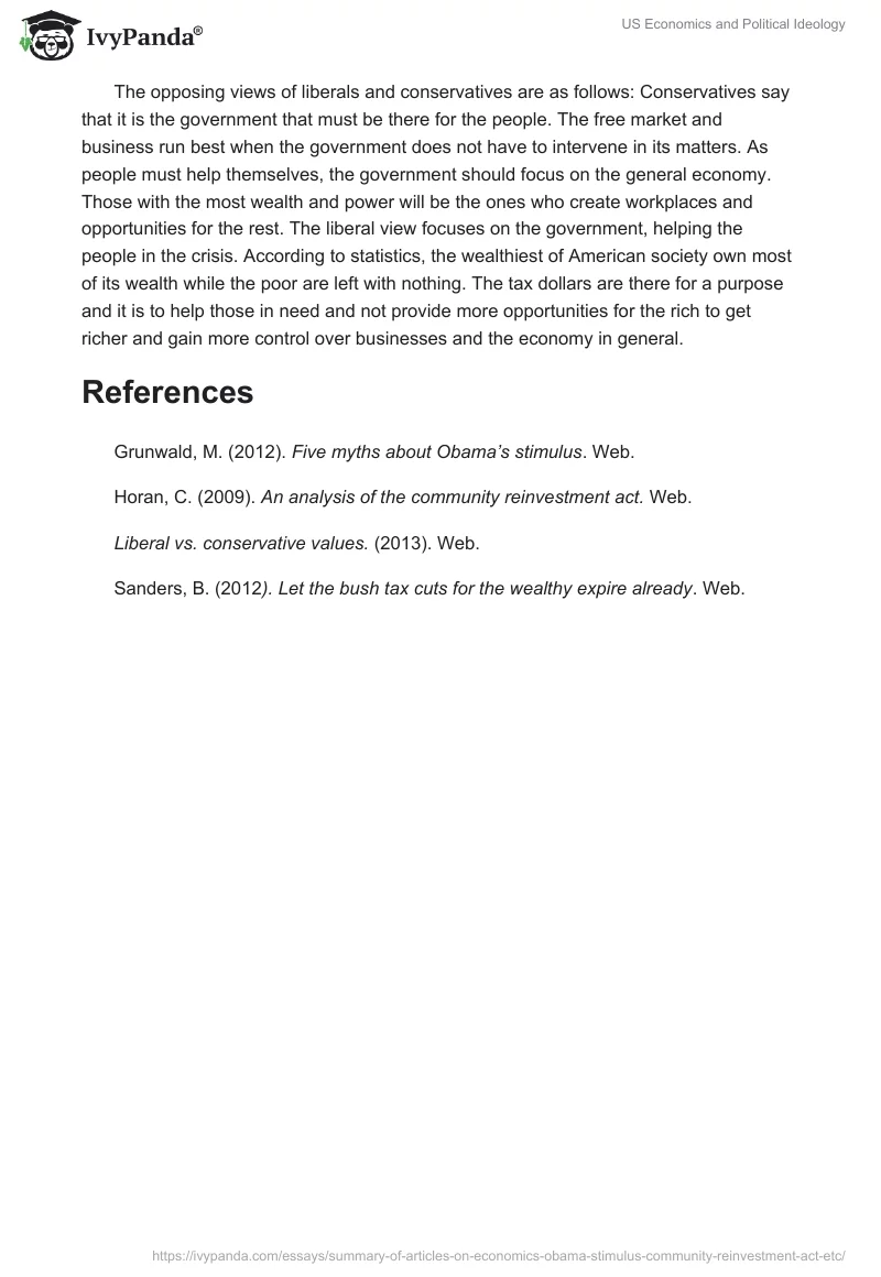 US Economics and Political Ideology. Page 2