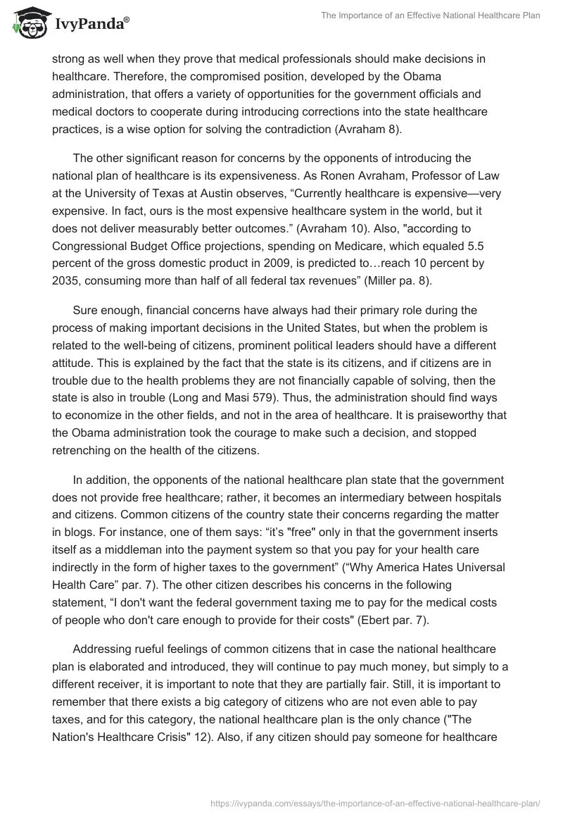 The Importance of an Effective National Healthcare Plan. Page 2
