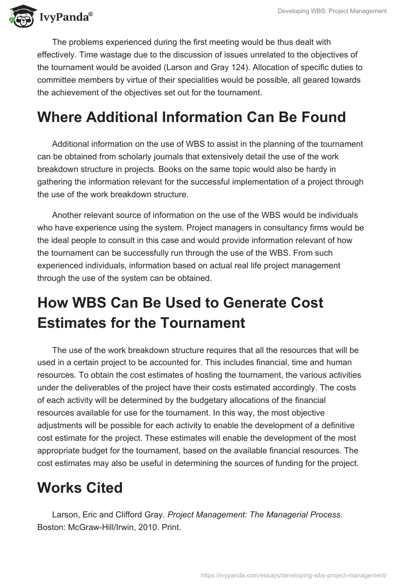 Developing WBS: Project Management. Page 3