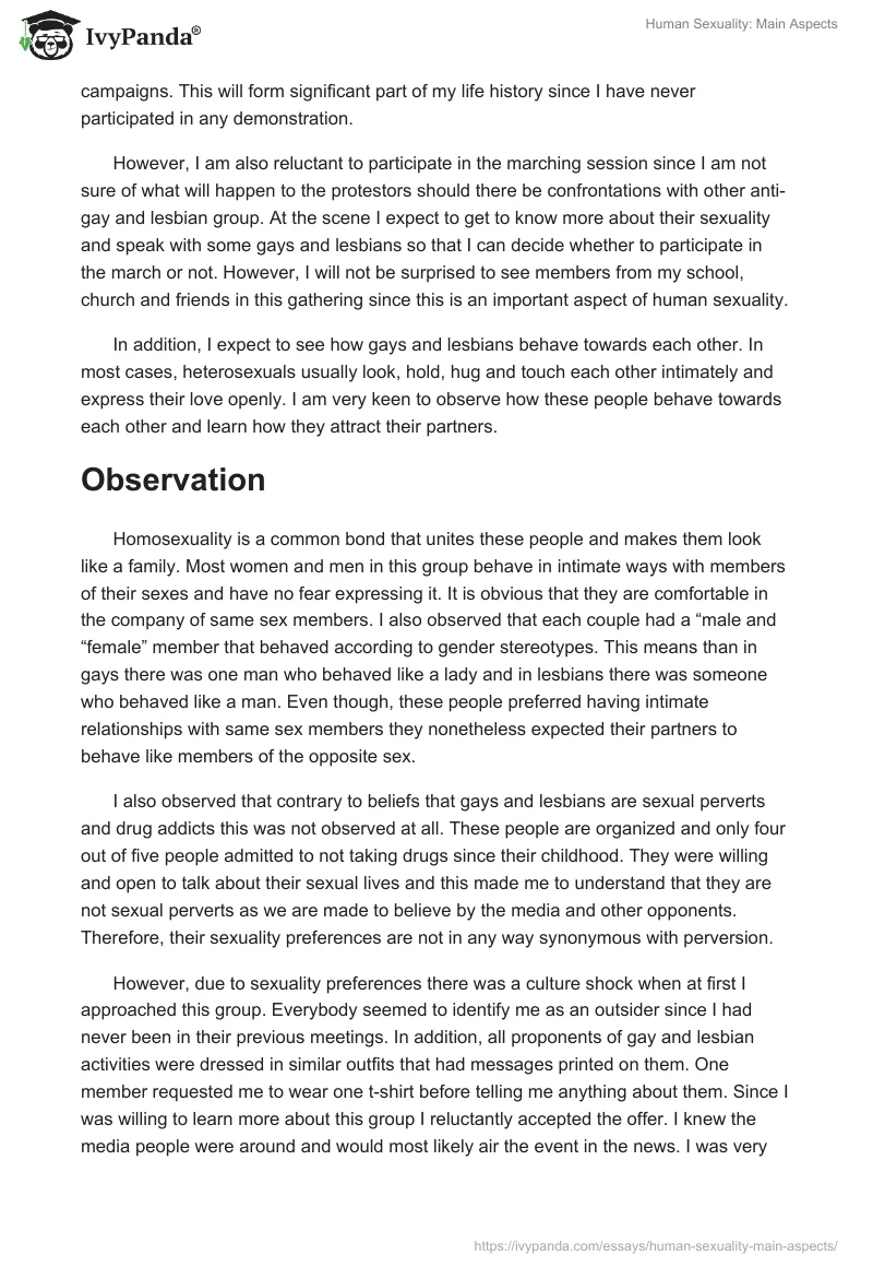 Human Sexuality: Main Aspects. Page 2