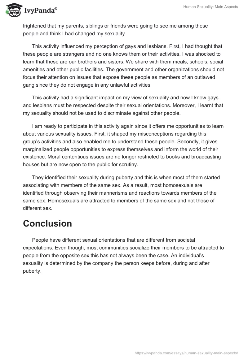Human Sexuality: Main Aspects. Page 3