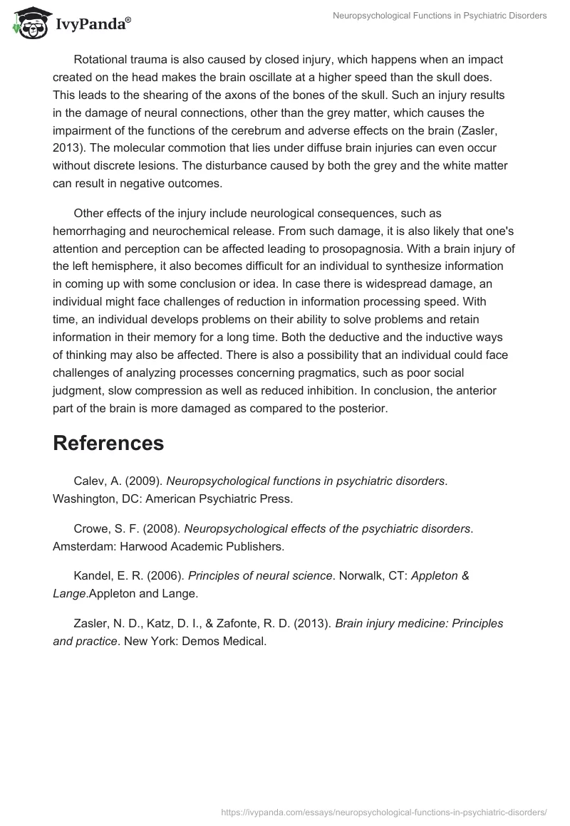 Neuropsychological Functions in Psychiatric Disorders. Page 2