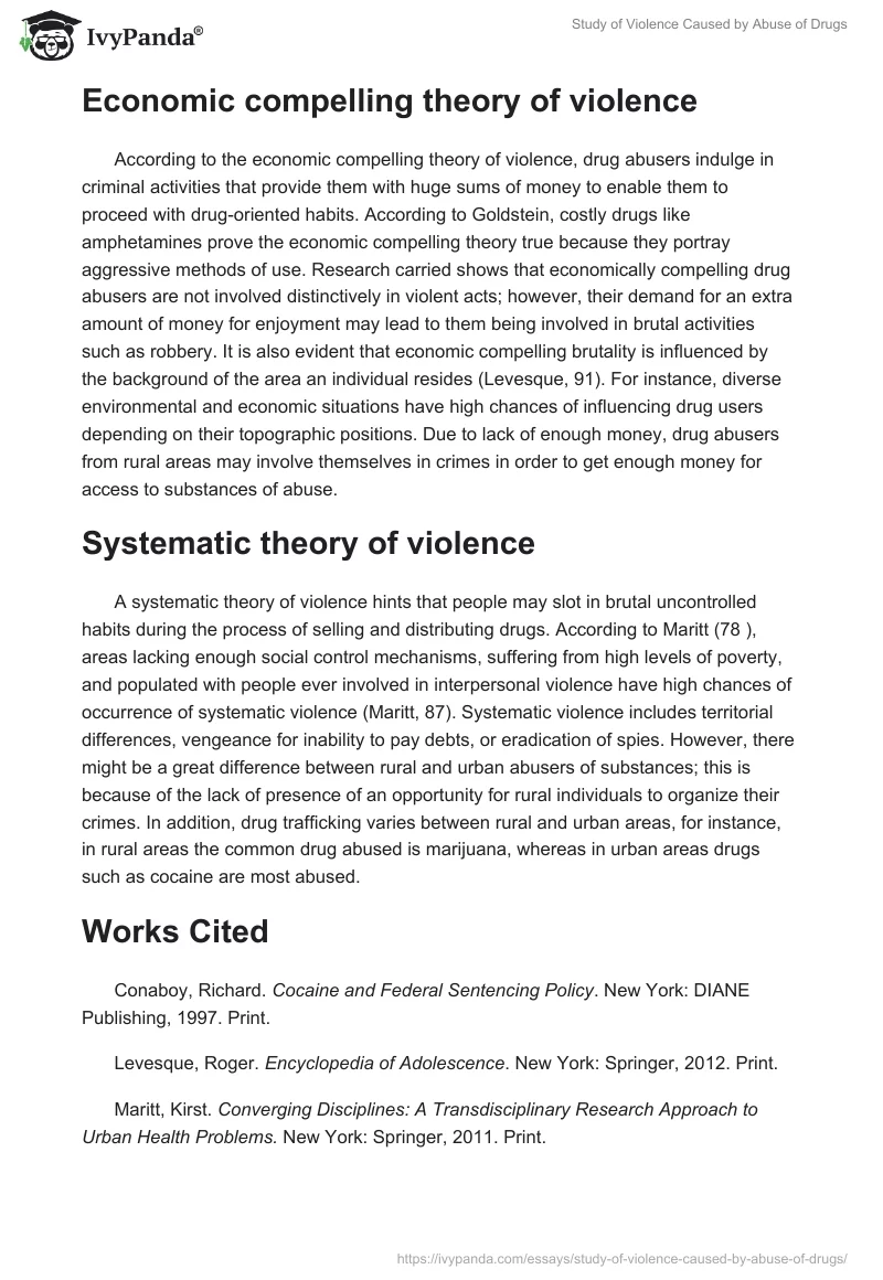 Study of Violence Caused by Abuse of Drugs. Page 2
