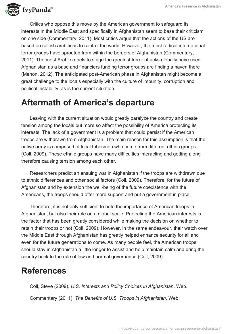 America’s Presence in Afghanistan. Page 3