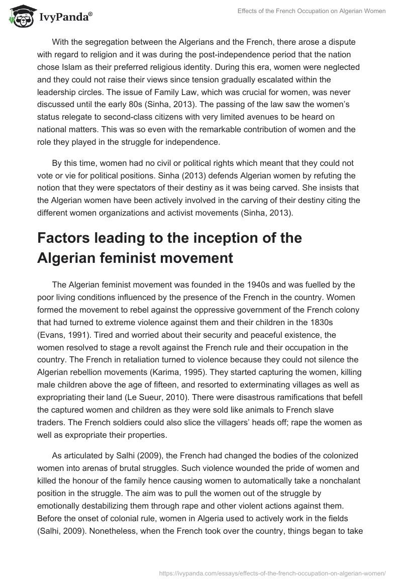 Effects of the French Occupation on Algerian Women. Page 2