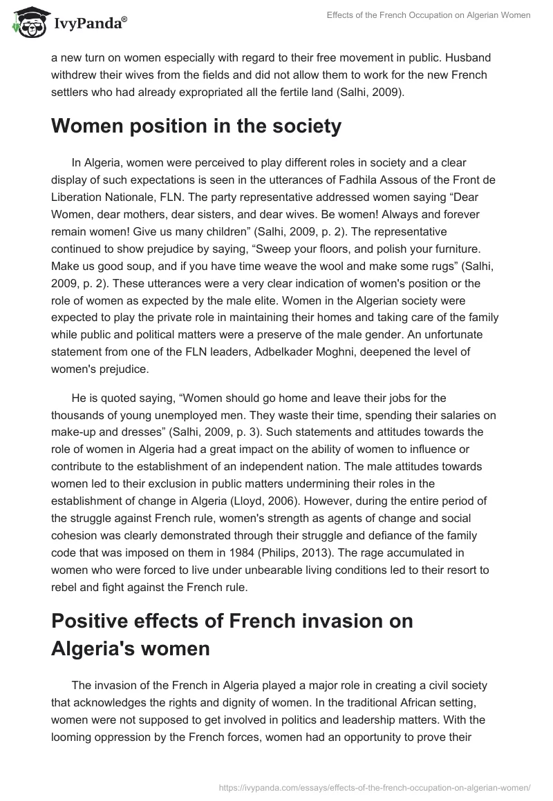 Effects of the French Occupation on Algerian Women. Page 3