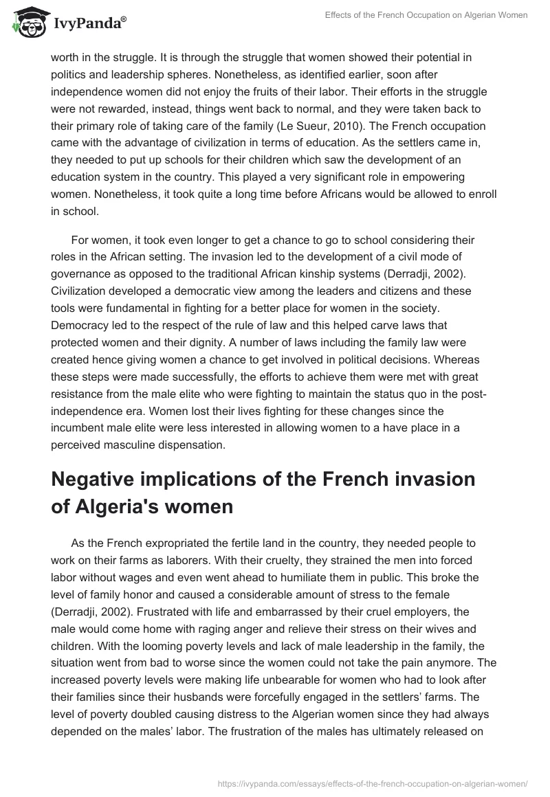 Effects of the French Occupation on Algerian Women. Page 4