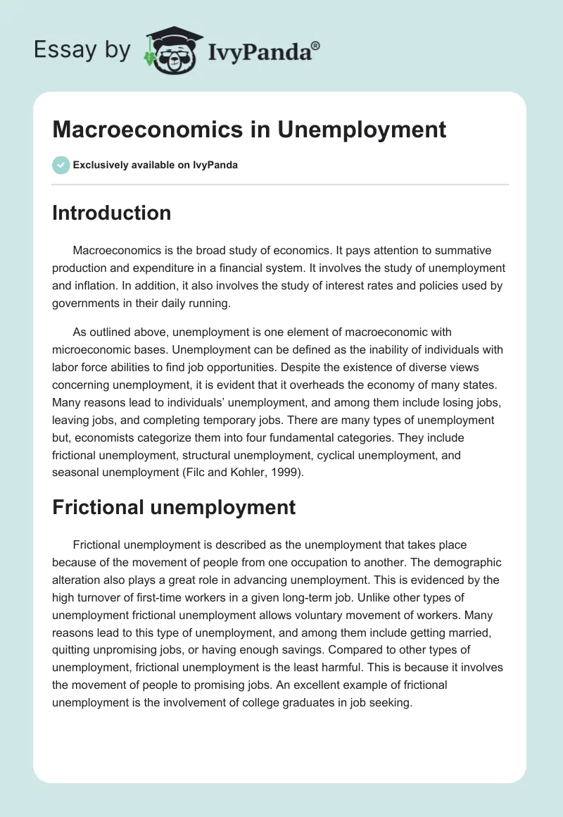 Macroeconomics in Unemployment. Page 1
