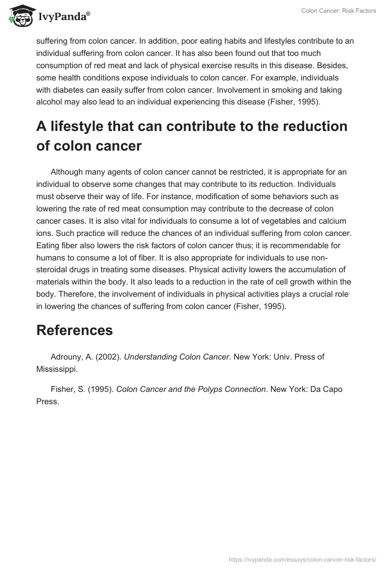 Colon Cancer: Risk Factors. Page 2
