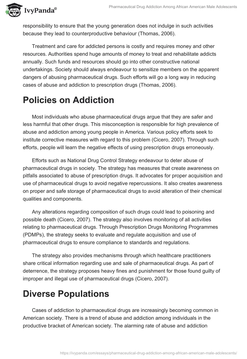 Pharmaceutical Drug Addiction Among African American Male Adolescents. Page 3
