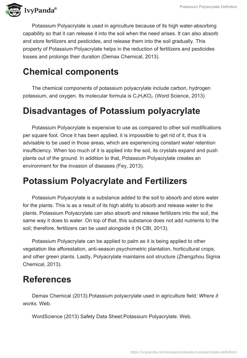 Potassium Polyacrylate Definition. Page 2
