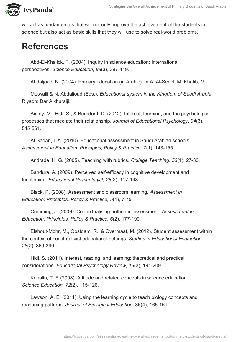 Strategies the Overall Achievement of Primary Students of Saudi Arabia. Page 4