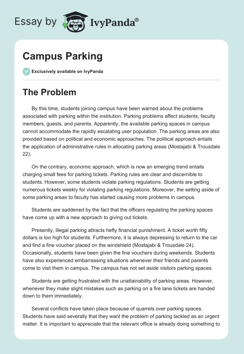 Campus Parking. Page 1