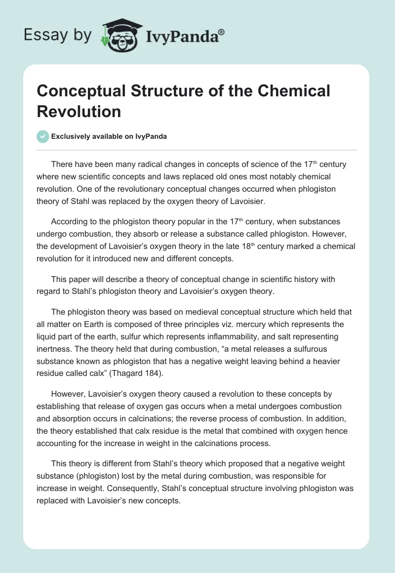 Conceptual Structure of the Chemical Revolution. Page 1