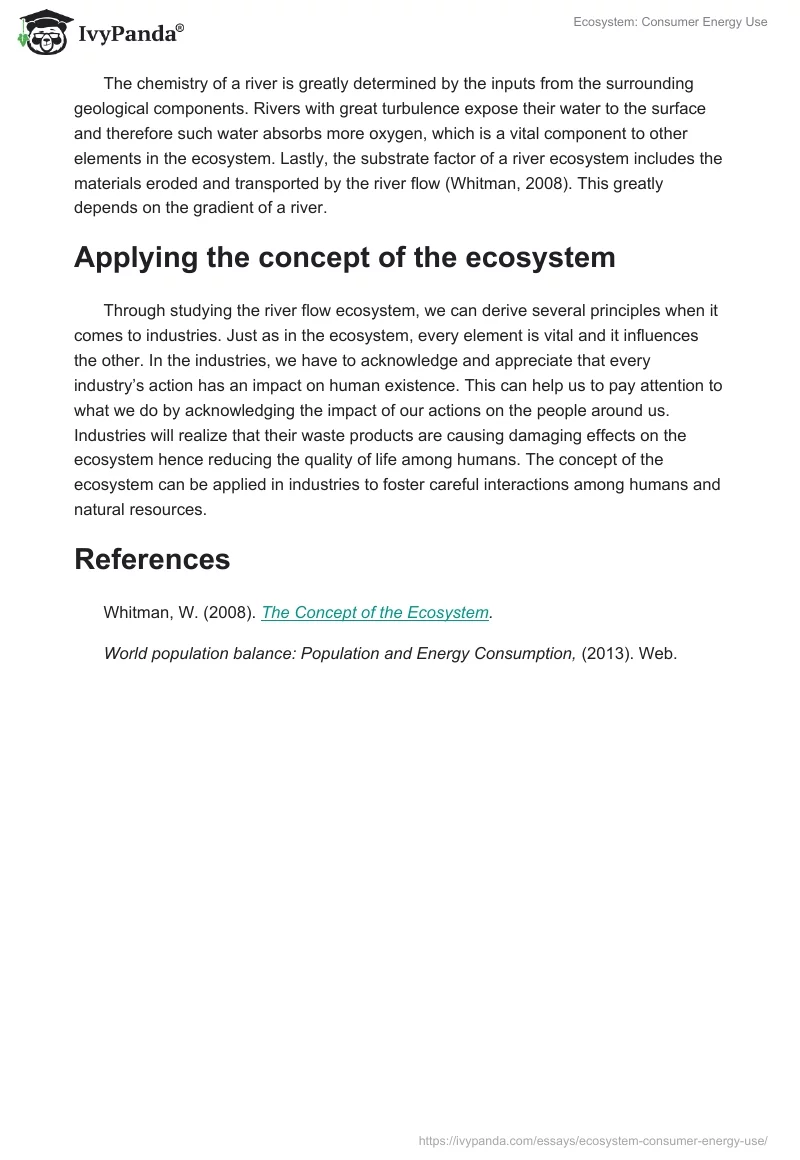 Ecosystem: Consumer Energy Use. Page 4