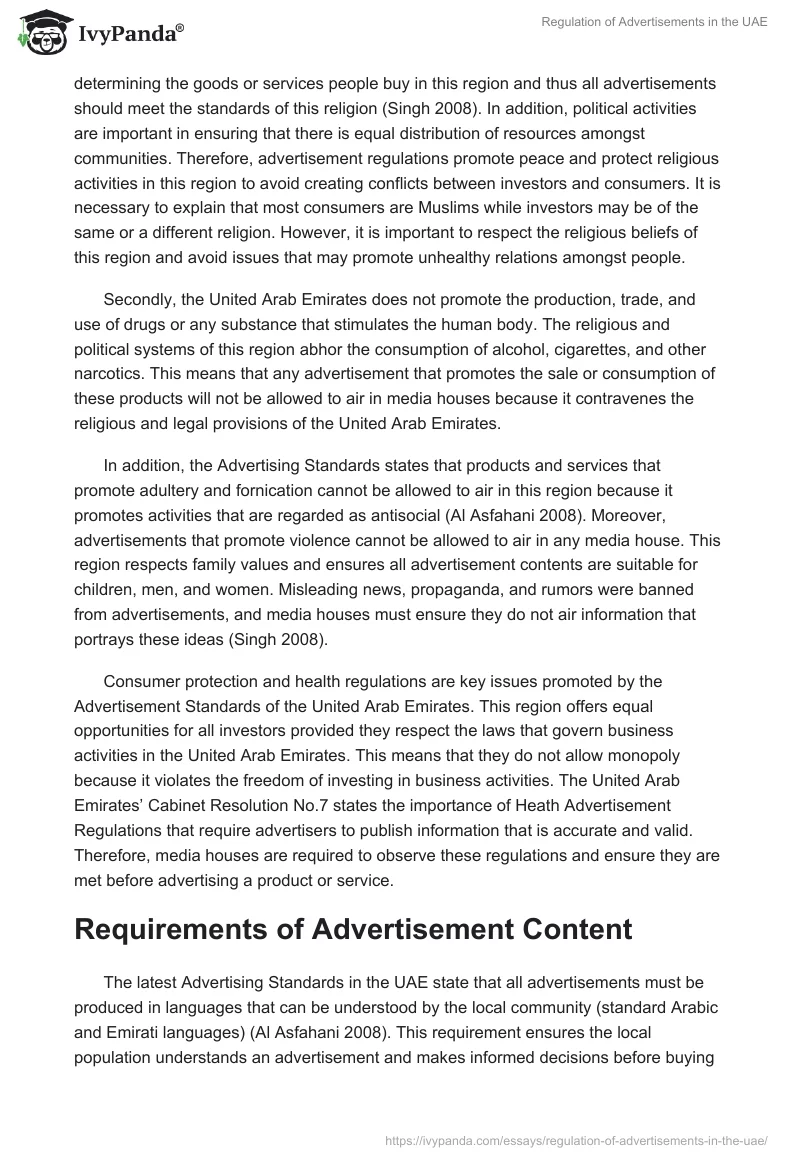 Regulation of Advertisements in the UAE. Page 3