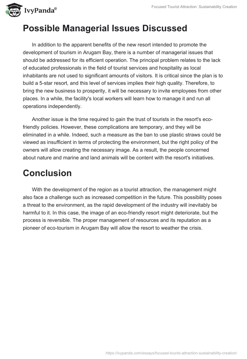 Focused Tourist Attraction: Sustainability Creation. Page 2
