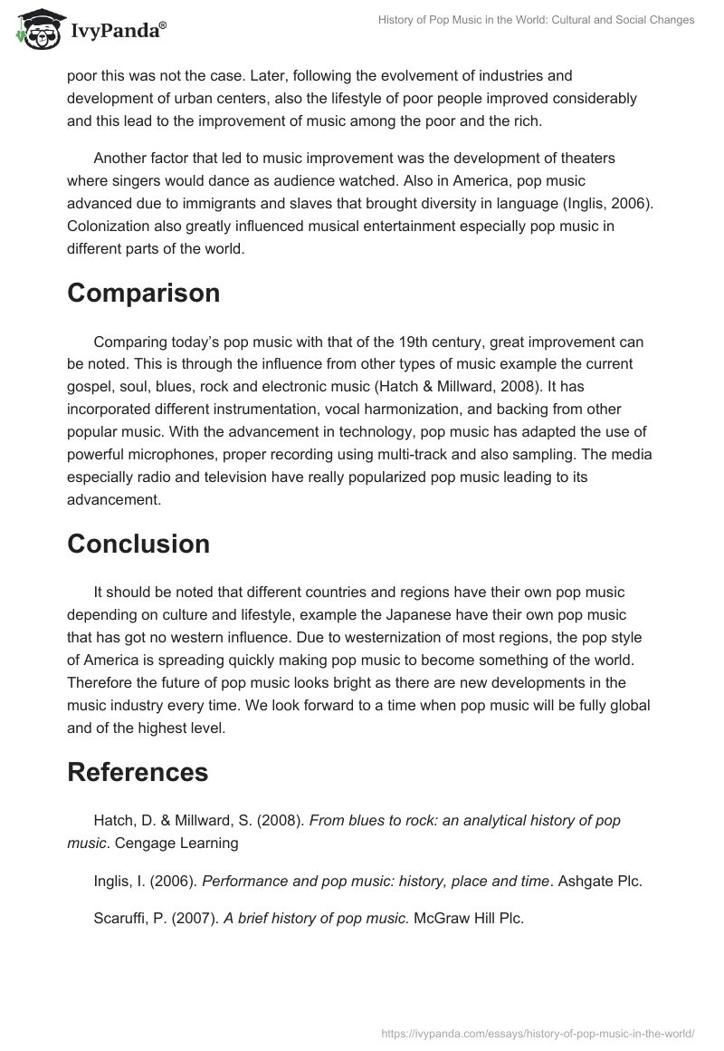 History of Pop Music in the World: Cultural and Social Changes. Page 2
