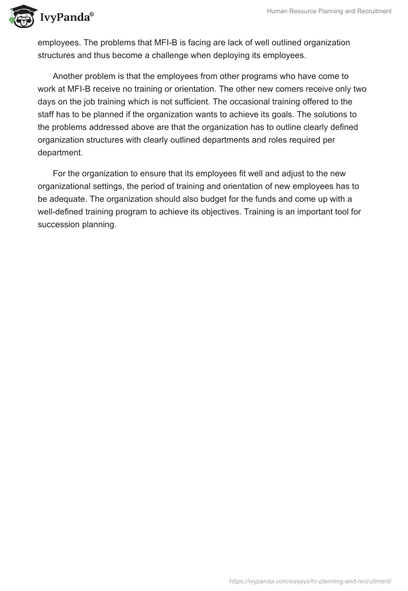 Human Resource Planning and Recruitment. Page 3