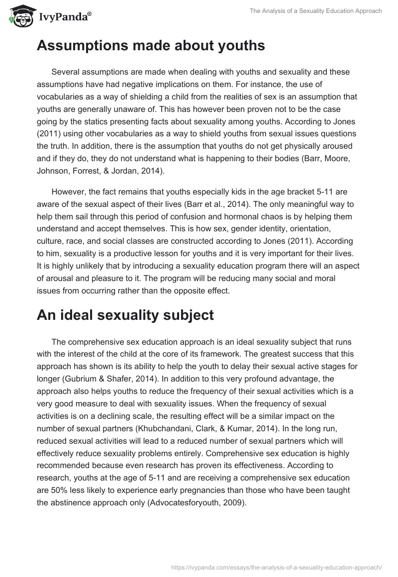 The Analysis of a Sexuality Education Approach. Page 2