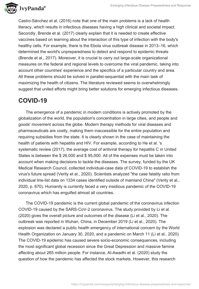 Emerging Infectious Disease Preparedness and Response. Page 4