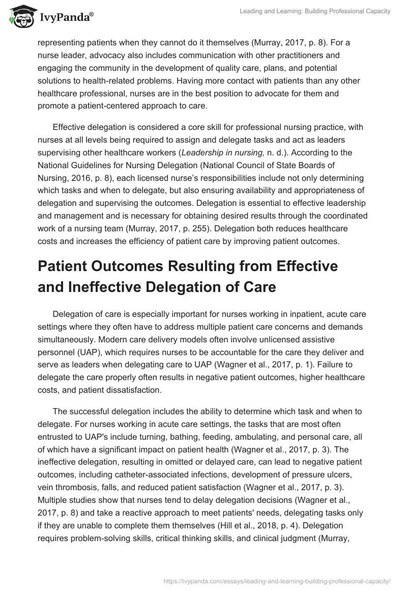 Leading and Learning: Building Professional Capacity. Page 2