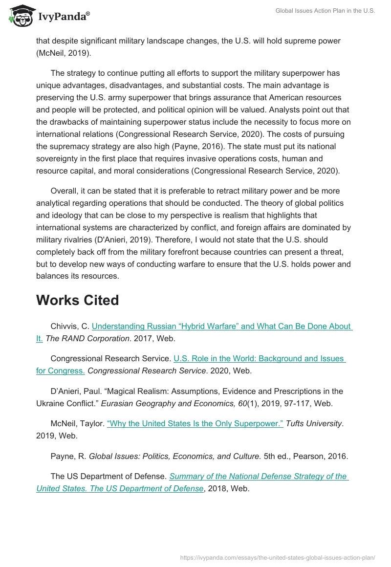 Global Issues Action Plan in the U.S.. Page 2
