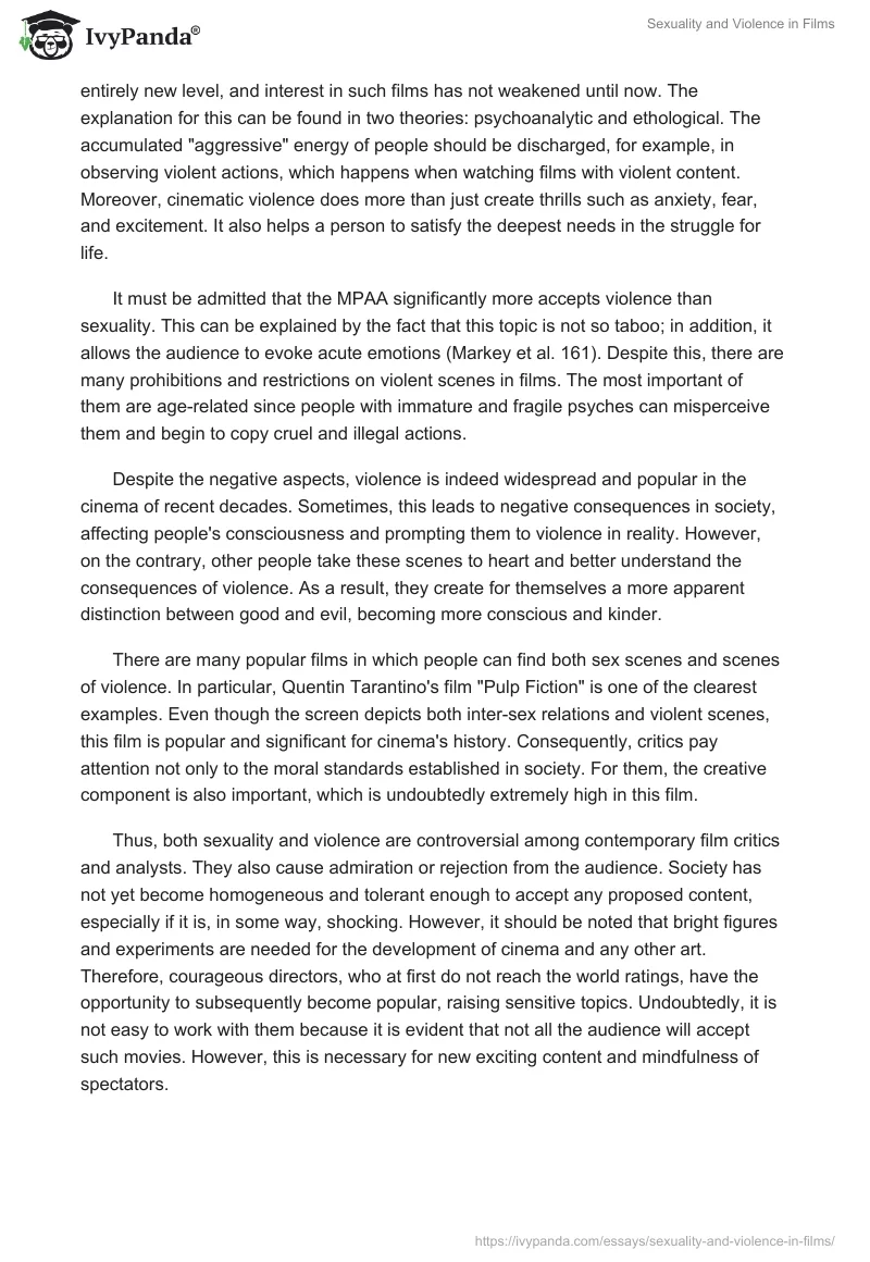 Sexuality and Violence in Films. Page 2