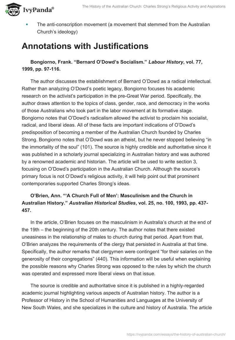 The History of the Australian Church: Charles Strong’s Religious Activity and Aspirations. Page 2