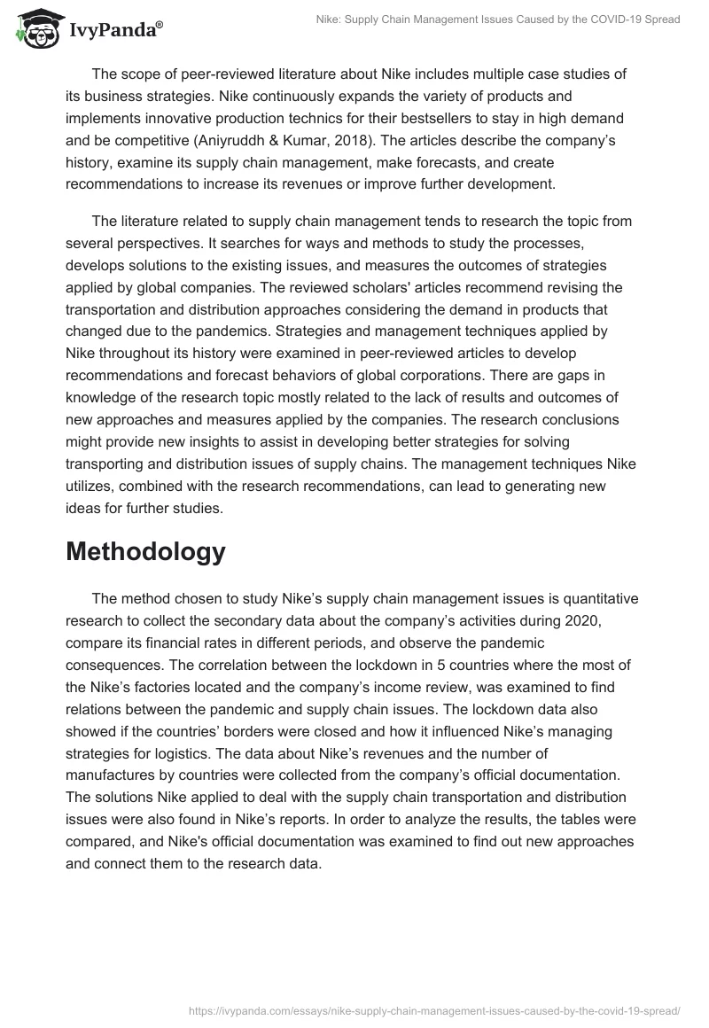 Nike: Supply Chain Management Issues Caused by the COVID-19 Spread. Page 4